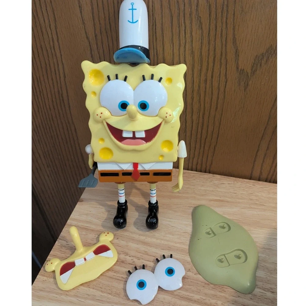 Vintage SpongeBob SquarePants Action Figure Interchangeable Faces 2002  Viacom